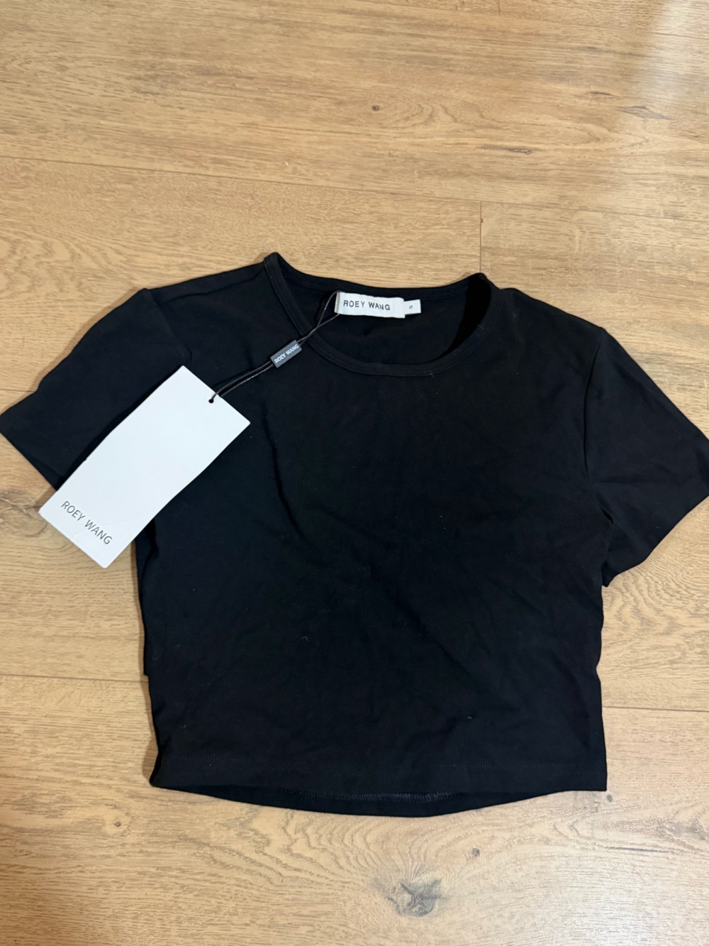 Women's Black Crewneck Tee Cropped size small
